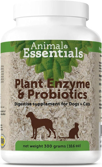 Animal Essentials Plant Enzyme & Probiotics - Digestive Nutrient Absorption Supplement for Dogs & Cats, Plant & Microbial Enzyme Blend - 10.6 Oz