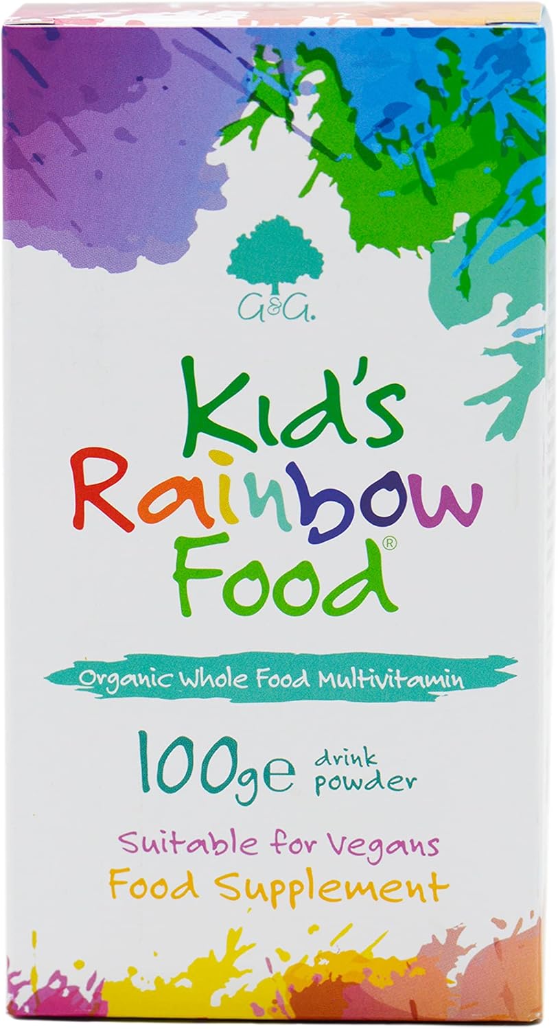 Kid'S Rainbow Food | Organic Whole Food Multivitamin For Children | 100G Vegan Drink Powder | Ideal For Children | G&G Vitamins