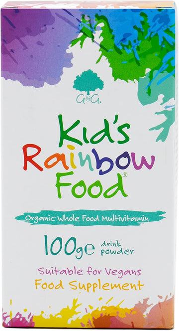 Kid'S Rainbow Food | Organic Whole Food Multivitamin For Children | 100G Vegan Drink Powder | Ideal For Children | G&G Vitamins