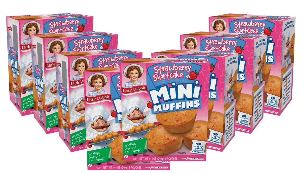 Little Debbie Strawberry Shortcake Mini Muffins, 40-1.7 Oz Pouches (8 Boxes)