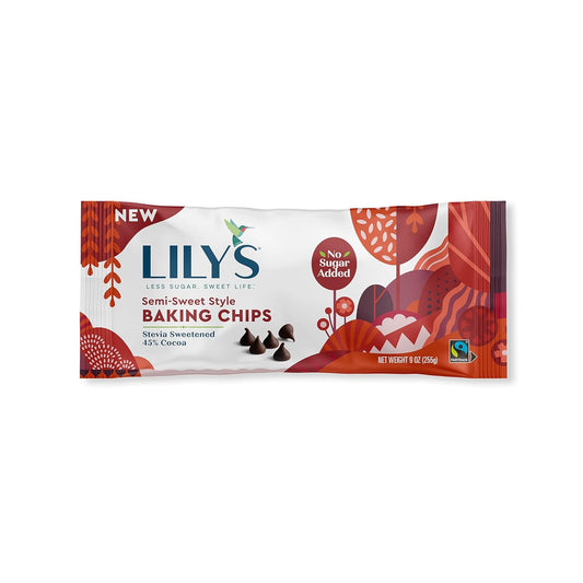 Lily'S Semi Sweet Style No Sugar Added Baking Chips, Gluten Free, Bulk, 9 Oz Bags (12 Count)