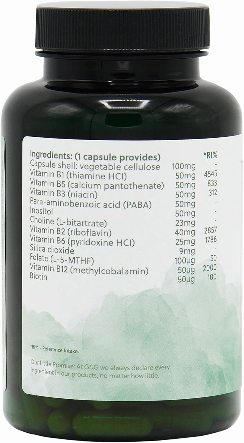 Vitamin B Complex with Niacin | All Numbered B Vitamins | Niacin Form of B3 | 120 Capsules | G&G Vitamins : Amazon.co.uk