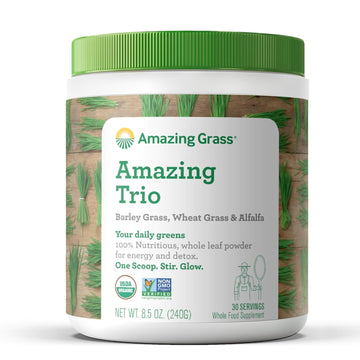 Amazing Grass Greens Trio: Greens Powder with Wheatgrass, Alfalfa, & B