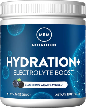 Mrm Nutrition Hydration + | Blueberry Açai Flavored | Electrolyte Boost | Cellular Hydration | Vitamins + Electrolytes | Vegan + Gluten-Free | 15 Servings