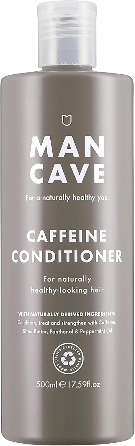 Mancave Caffeine Conditioner For Men, Encourage Healthy Hair Growth, Condition And Strengthen With Caffeine, Shea Butter And Panthenol, Natural, Vegan, Cruelty Free, 200 Ml