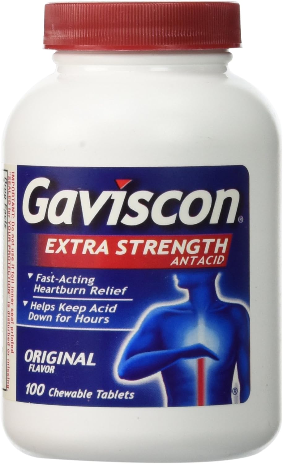 Gaviscon Antacid Extra Strength Chewable Tb Original 100 Ct