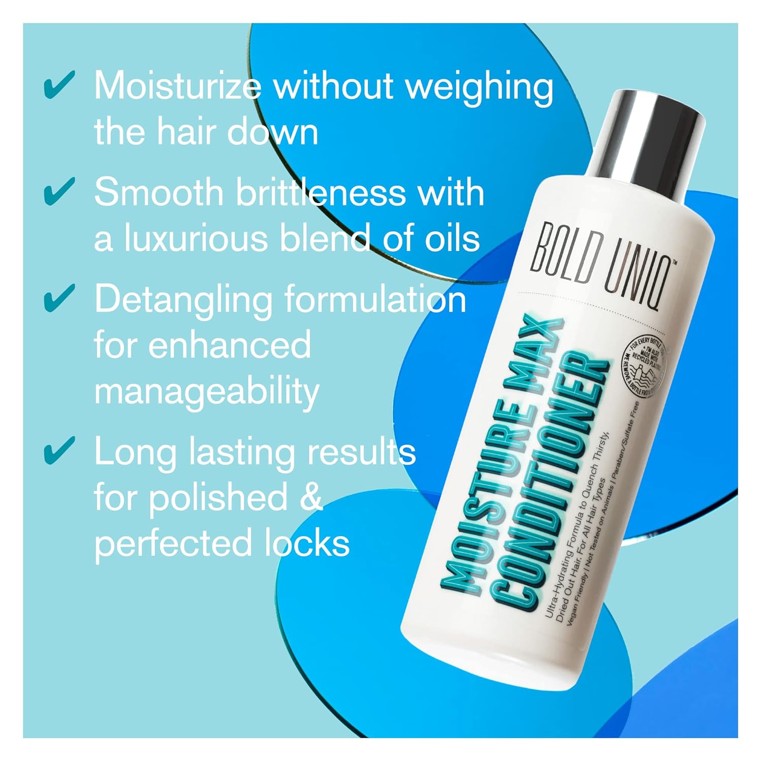 Bold Uniq Moisturizing & Hydrating Shampoo & Conditioner Bundle. for Dry Hair & Scalp. Adds Moisture & Shine. Detangles & Repairs Damaged, Colored, Curly & Frizzy Hair. Paraben & Sulfate Free. : Beauty & Personal Care