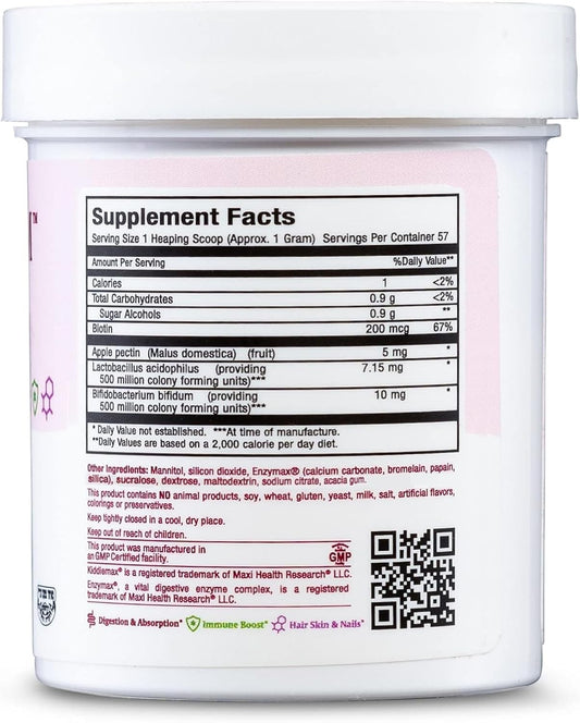 Maxi Health Kiddiemax Probiotic 5M - Acidophilus - Healthy Digestive Flora - 2 Ounce Powder - Kosher