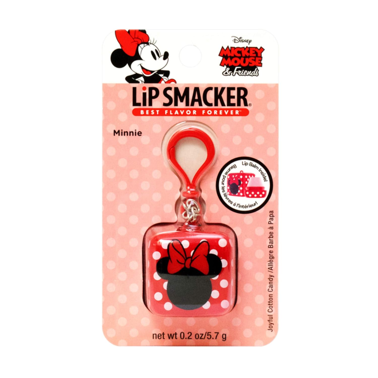 Lip Smacker Disney Minnie Mouse Cube Flavored Lip Balm, Minnie Joyful Cotton Candy, Clear, For Kids : Beauty & Personal Care