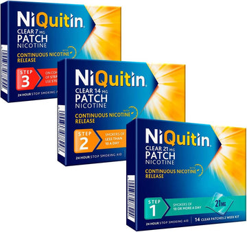Niquitin Nicotine Patches Step 1, Step 2 And Step 3 Bundle - 10 Week Quit Smoking Program – Smokers Of 10 Or More Cigarettes A Day - Stop Smoking Aid