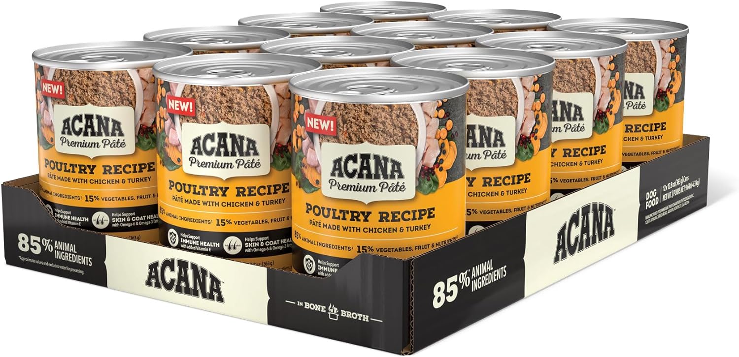 Acana Premium Pate™ Wet Dog Food, Poultry Recipe, 12.8Oz Can (Case Of 12)