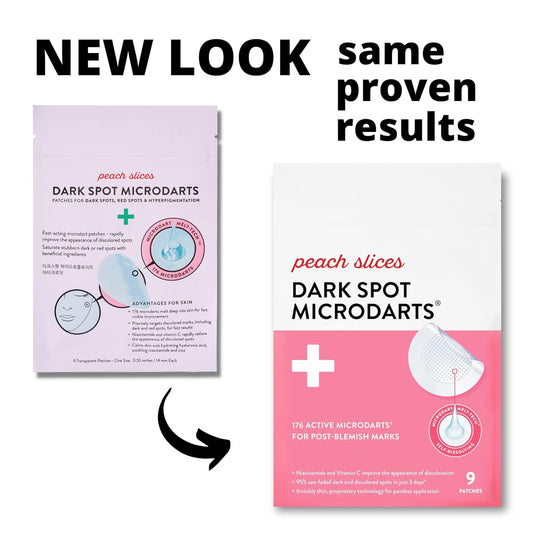 Peach Slices Dark Spot Microdarts | For Dark Spots, Post-Blemish Redness | Self-Dissolving | Niacinamide, Vitamin C, Hyaluronic Acid, And Cica | Vegan | Cruelty Free | 9 Patches