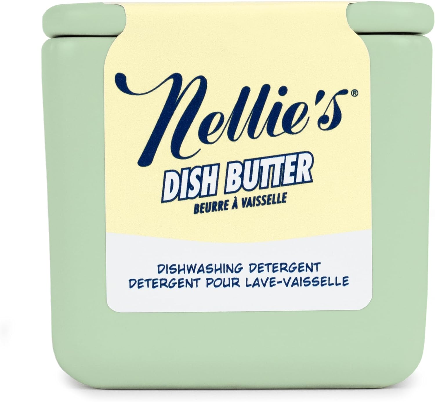 Nellie's Dish Butter - Zero-Waste Alternative to Liquid Dish Soap with Reusable Ceramic Container - Light Spruce Scent for Eco-Conscious Dishwashing (Green) : Health & Household