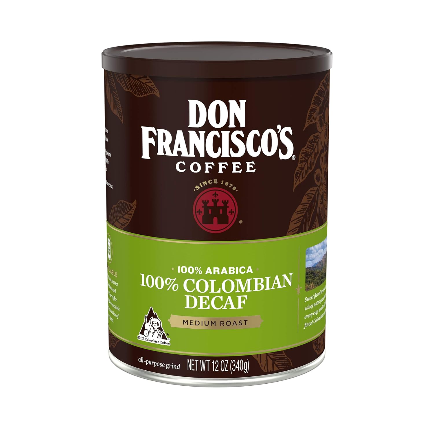 Don Francisco's Decaf Colombian Supremo Medium Roast Ground Coffee, 12 oz Can