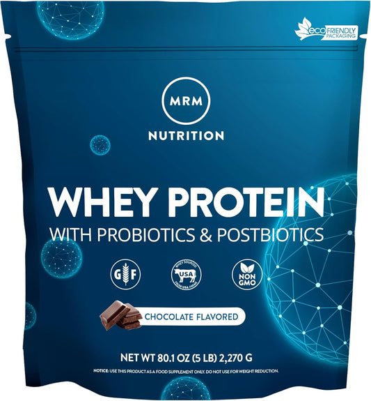 MRM Nutrition Whey Protein | Chocolate Flavored | 18g Protein | with 2 Billion probiotics + Digestive enzymes + BCAAs | High Absorption + Digestion | Hormone + antibiotic Free | 87 Servings : VA-Le Disco Album: Health & Household