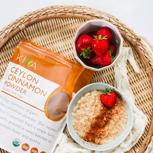 Kiva Organic Ceylon Cinnamon Powder, Pure Ceylon Cinnamon From Sri Lanka - 10 Oz | Vegan, Non-Gmo, Usda Organic, Raw, Gluten-Free, Support Healthy Heart And Blood Sugar Levels, Reduced Joint Pain