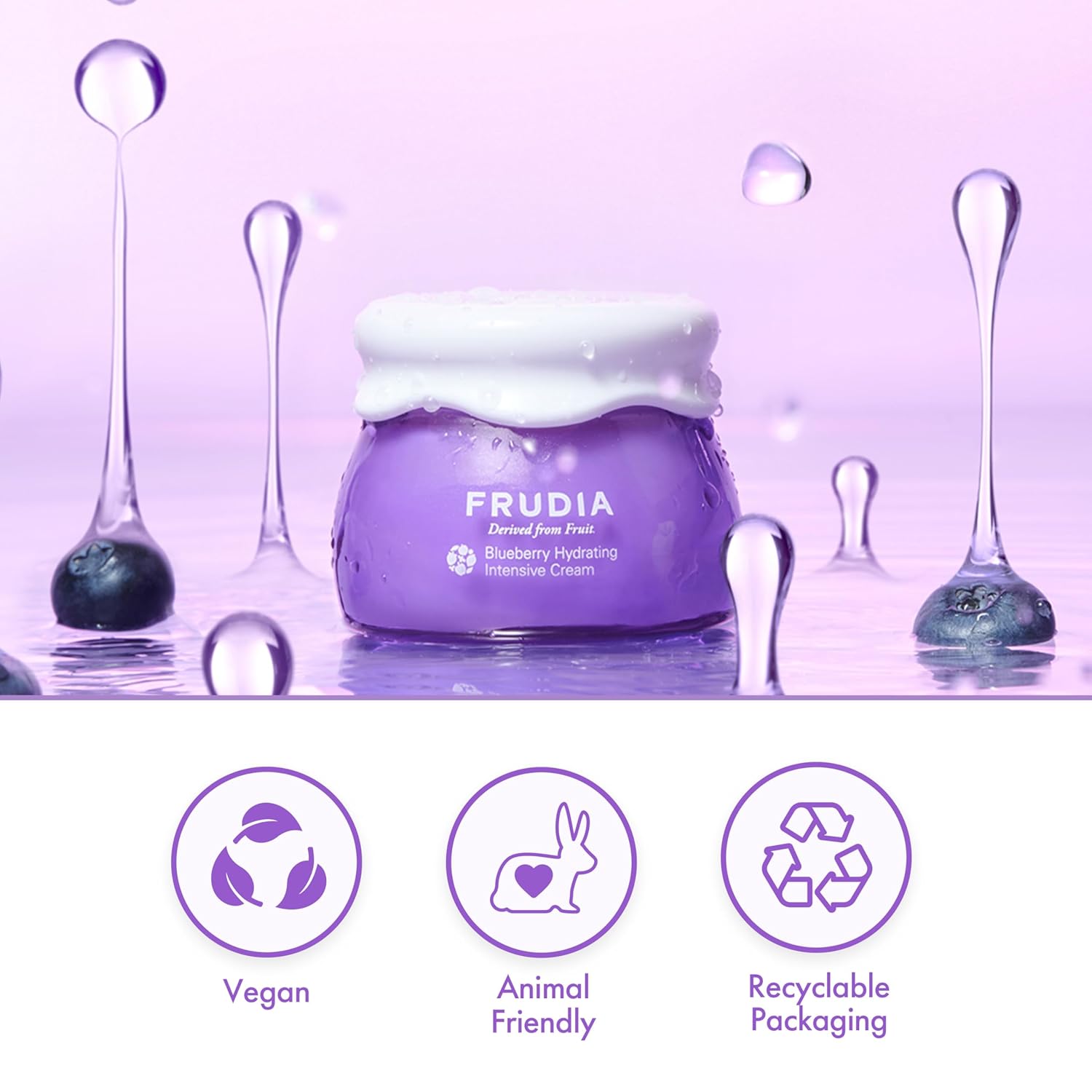 Frudia Blueberry Hydrating Intensive Face Cream, Vegan Korean Face Moisturizer W/69% Blueberry Extract, Panthenol & Ws Bs Care Ex For Dry Skin (1.94 Fl Oz) : Beauty & Personal Care