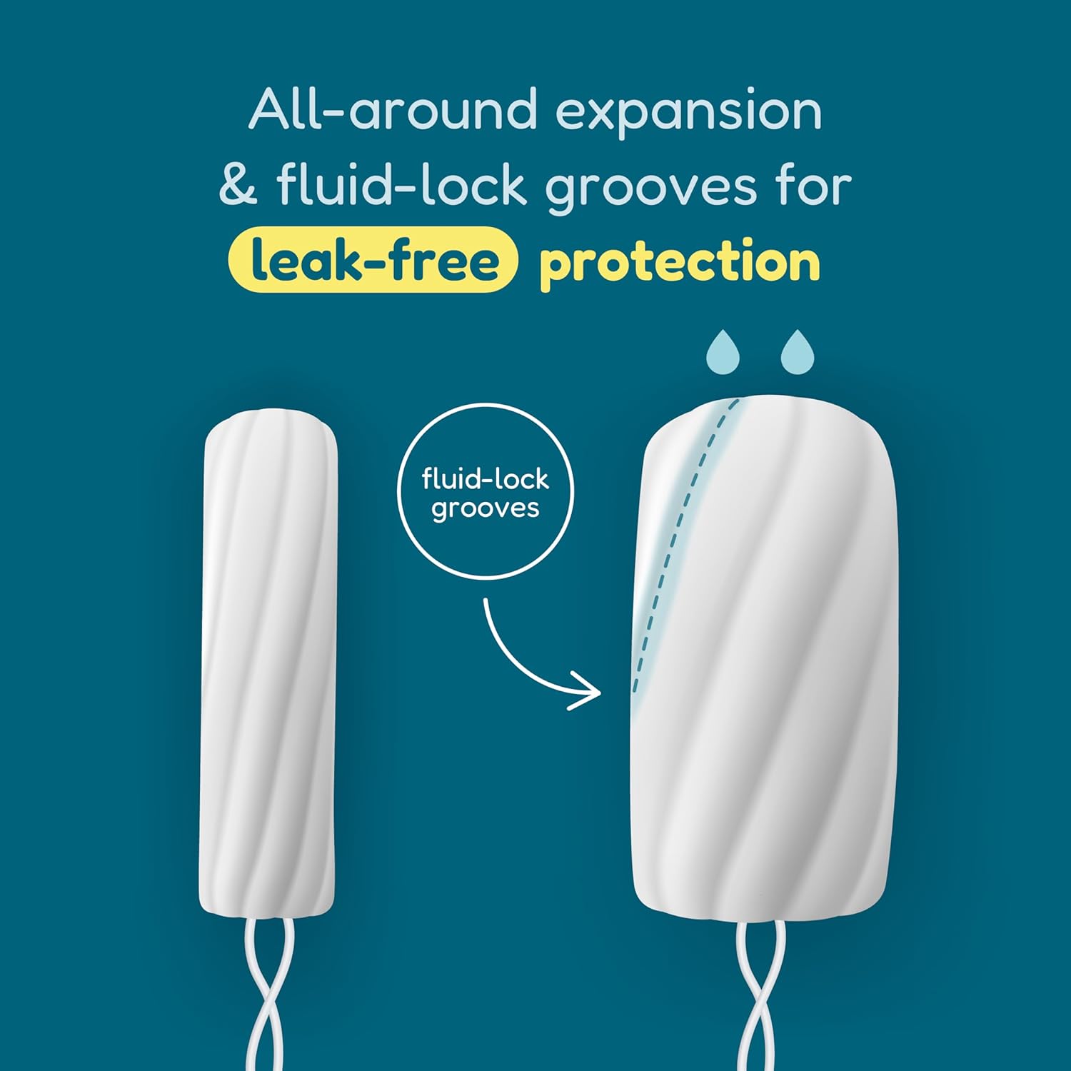 o.b. Tampons | Non-Applicator Tampon, Unscented | Super Tampon, 40ct : Health & Household