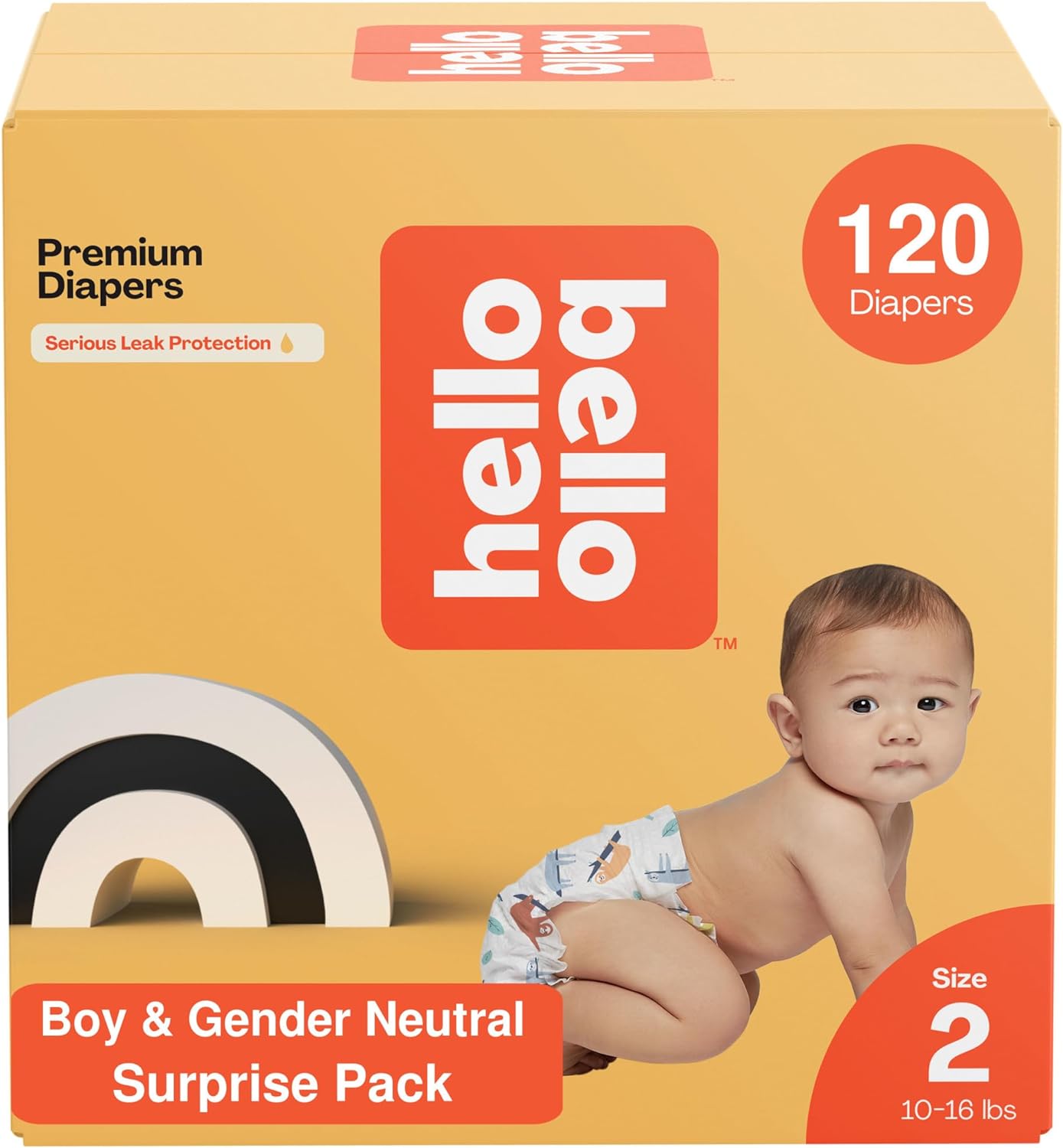 Hello Bello Diapers, Size 2 (10-16 Lbs) Surprise Pack For Boys - 120 Count Of Premium Disposable Baby Diapers, Hypoallergenic With Soft, Cloth-Like Feel - Assorted Boy & Gender Neutral Patterns 160002