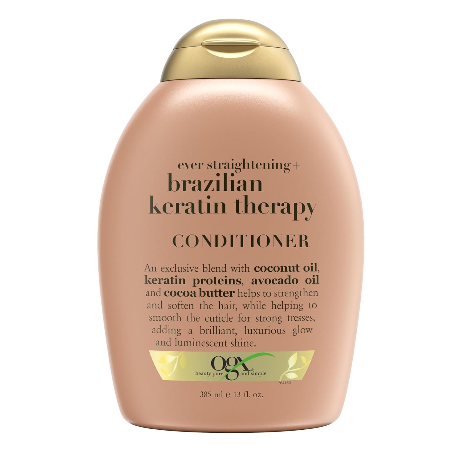 Ever Straightening + Brazilian Keratin Therapy Hair-Smoothing Conditioner With Coconut Oil, Cocoa Butter & Avocado Oil, Paraben-Free, Sulfate-Free Surfactants