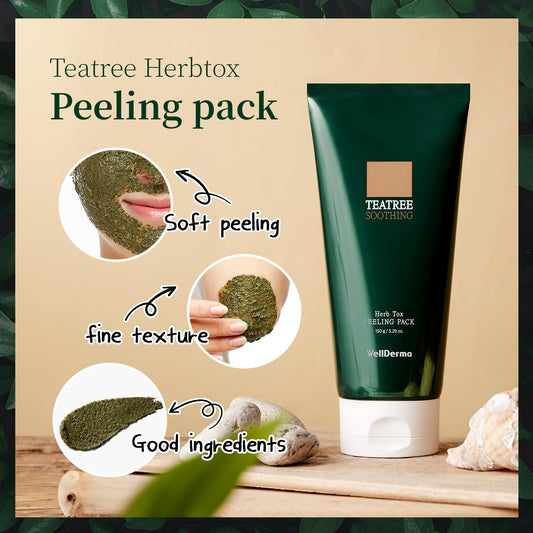 Wellderma Chadew Teatree Soothing Bubble Toner(Main Product + Refill Set) & Chadew Tea Tree Herb Tox Peeling Pack