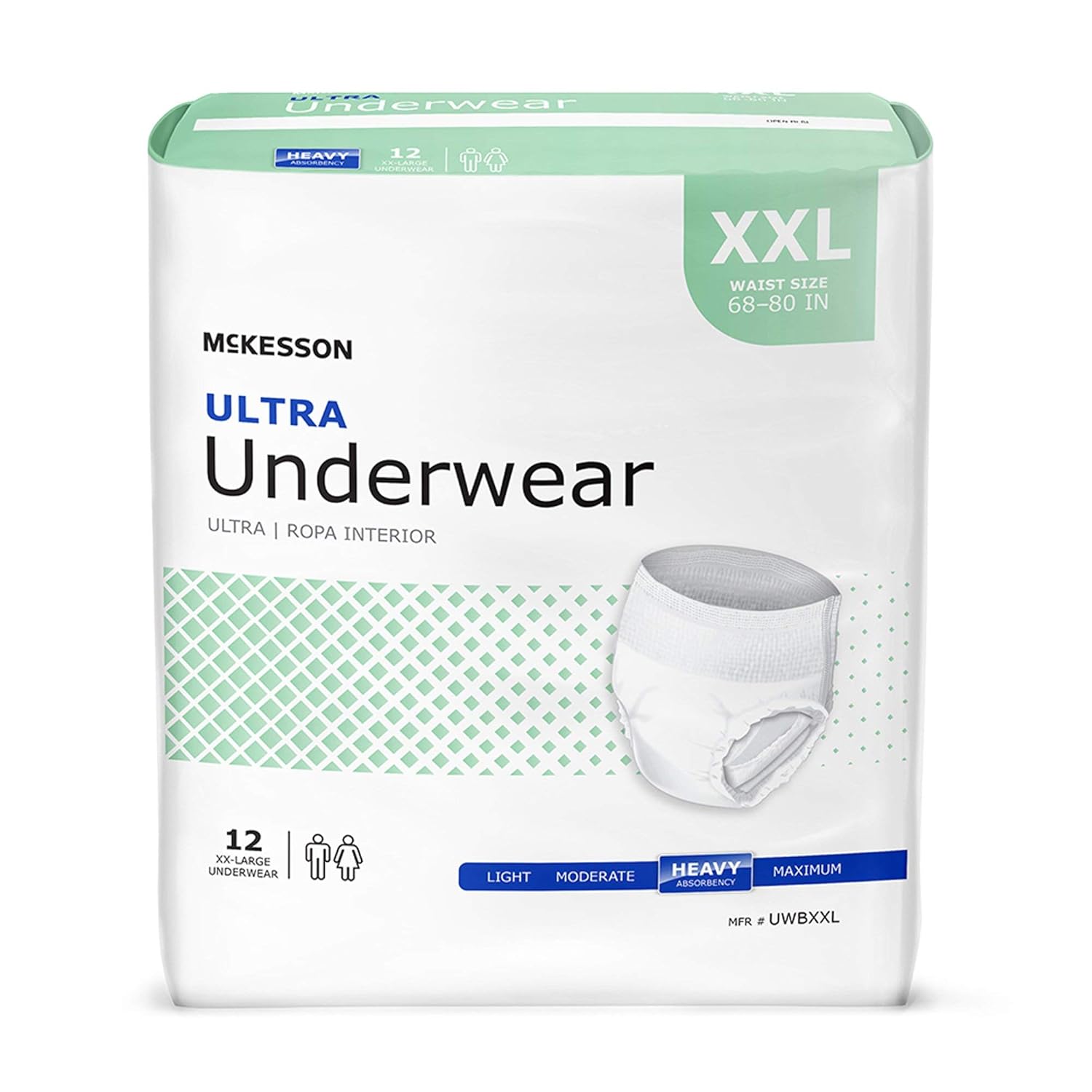 Mckesson Ultra Underwear, Incontinence, Heavy Absorbency, 2Xl, 48 Count