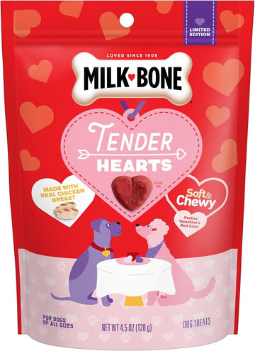 Milk-Bone Limited Edition Valentine'S Tender Hearts Soft & Chewy Dog Treats, 4.5 Ounce (Pack Of 10)