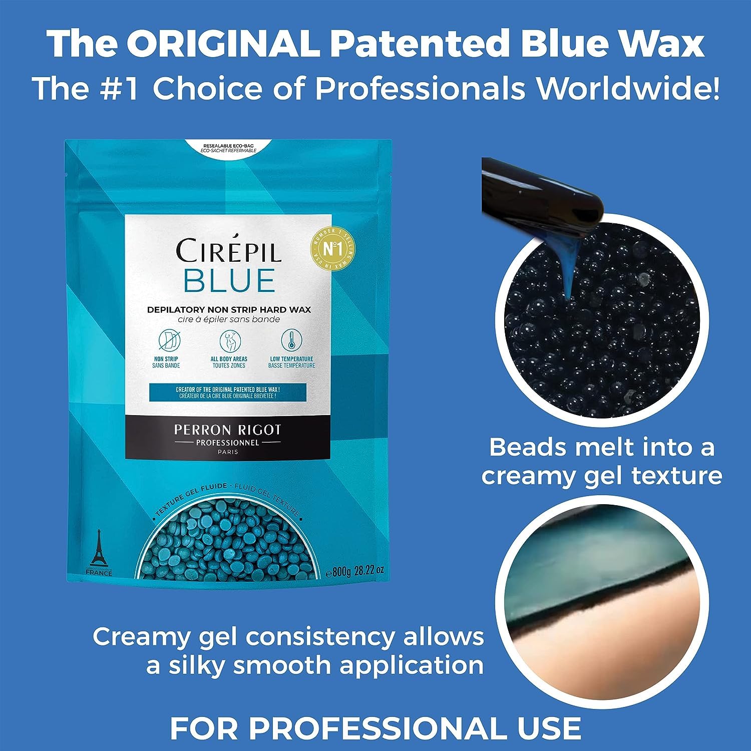 Cirepil Blue 400G Unscented All-Purpose Wax Beads - Perfect For Sensitive Skin, Easy Removal Peel-Off Texture, Fluid Gel, No Strip Needed : Hair Waxing Strips : Beauty & Personal Care