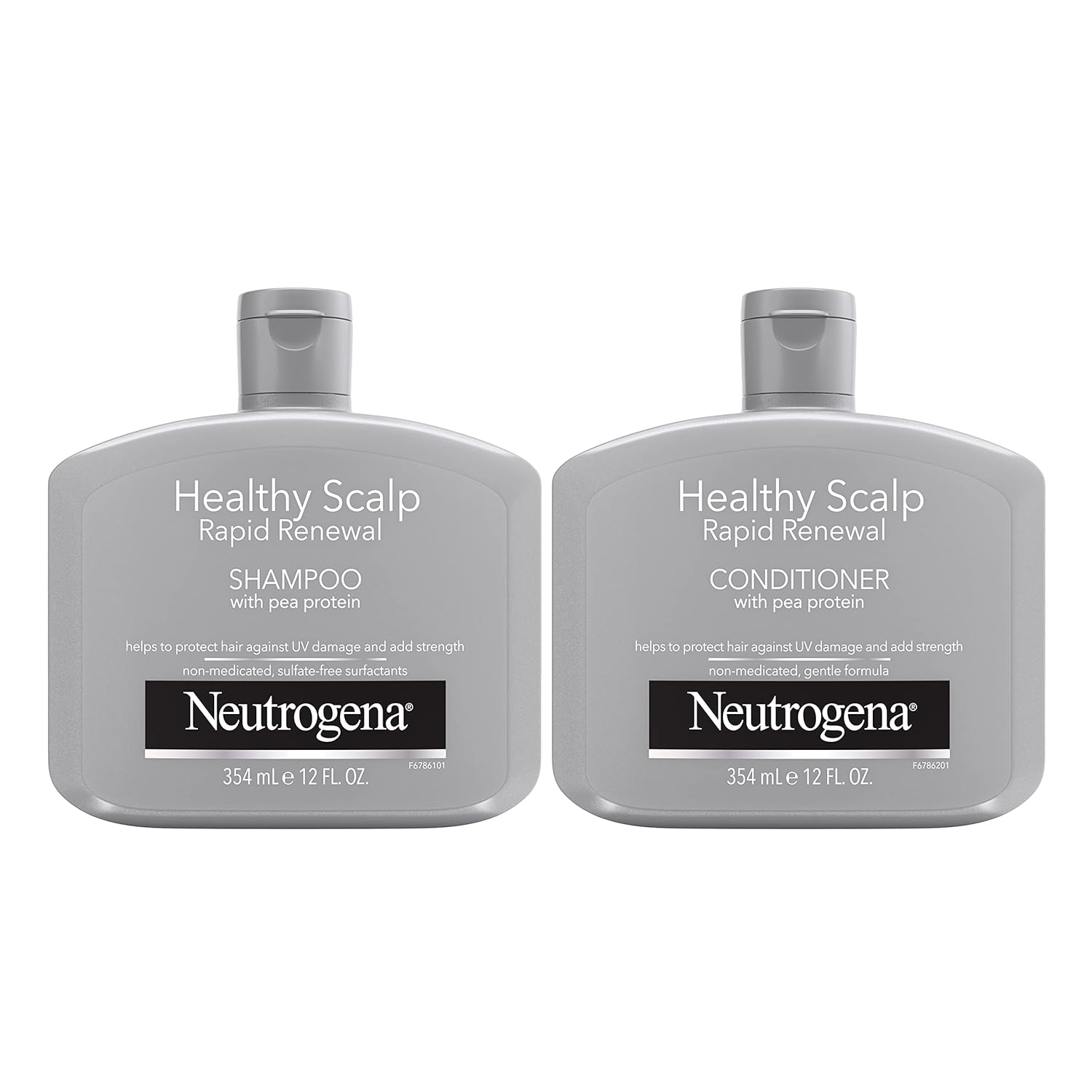 Neutrogena Healthy Scalp Rapid Renewal Shampoo & Conditioner With Pea Protein, Uv Damage Protecting Shampoo For Strong Healthy-Looking Hair, 12 Fl Oz