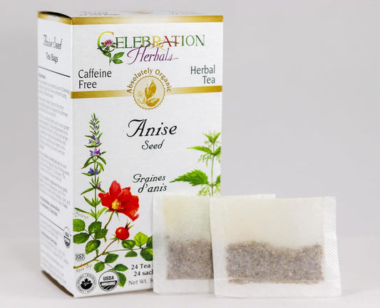 Celebration Herbals Organic Anise Seed Tea Caffeine Free, 24 Herbal Bags