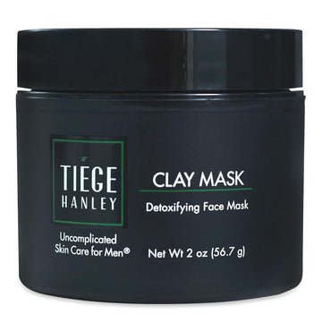 Tiege Hanley Mens Detoxifying Facial Clay Mask, 2 Oz (1-Pack) - Deep Pore Cleansing Charcoal Face Mask With Natural Kaolin Clay Absorbs Excess Oil & Reduces Appearance Pores - Skin Care For Men