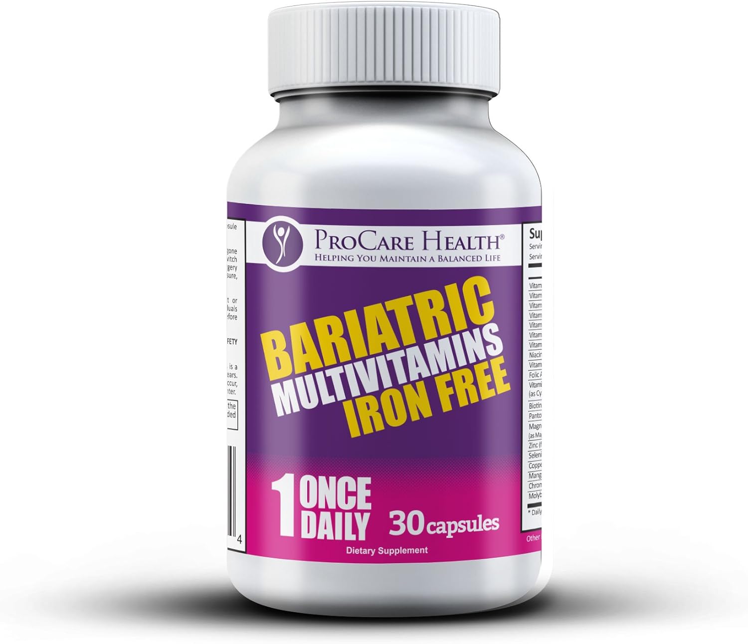 Bariatric Multivitamin | Capsule | Iron Free | 30 Count