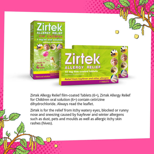 Zirtek Allergy Relief, 3 X 30 Tablets | Hayfever, Dust, Pets, And Hives | Cetirizine Antihistamine Tablet | Helps Relieve Allergic Symptoms | For Adults And Children Over 6 Years