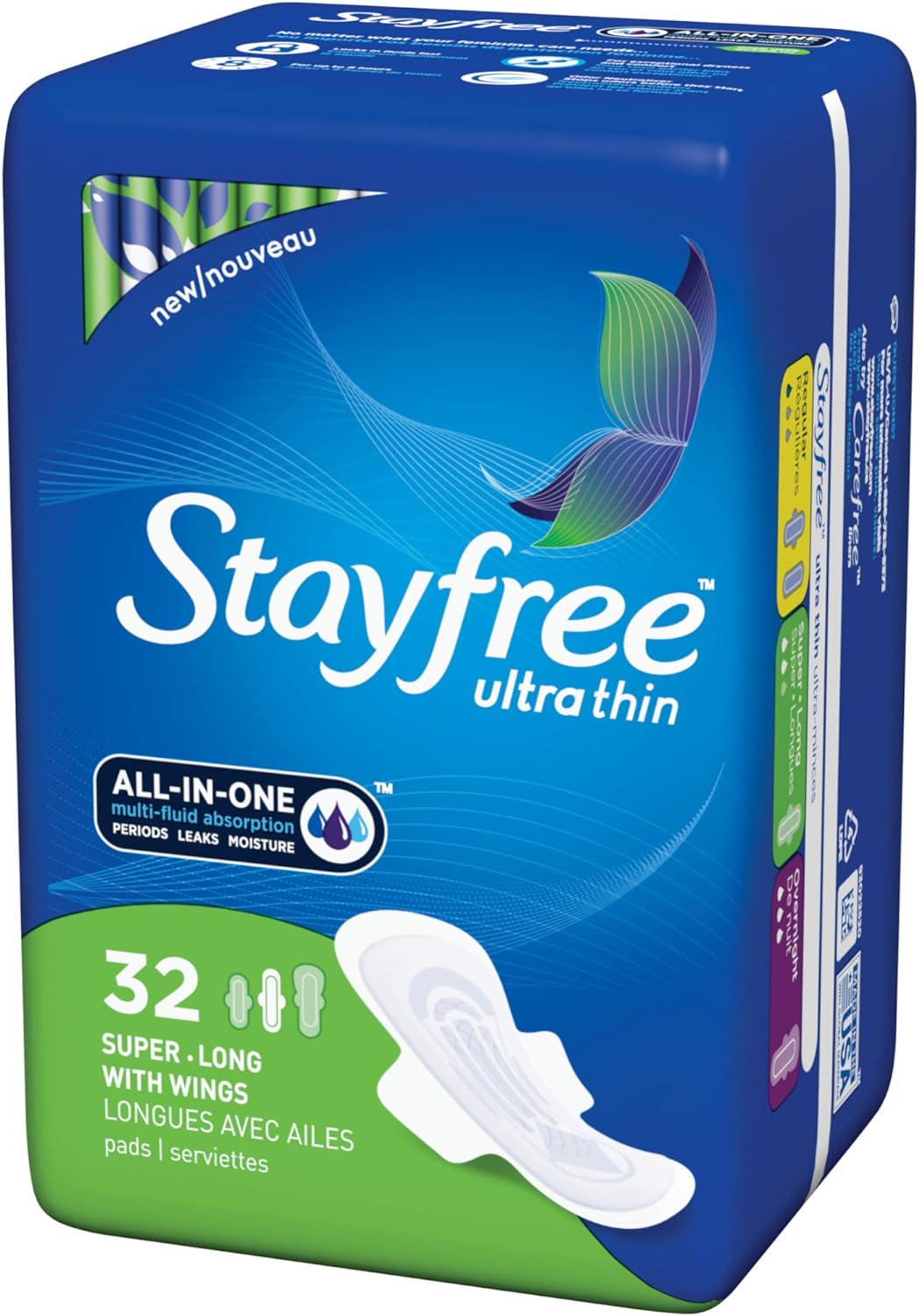 Stayfree Ultra Thin 32 Count Super-Long With Wings (2 Pack)