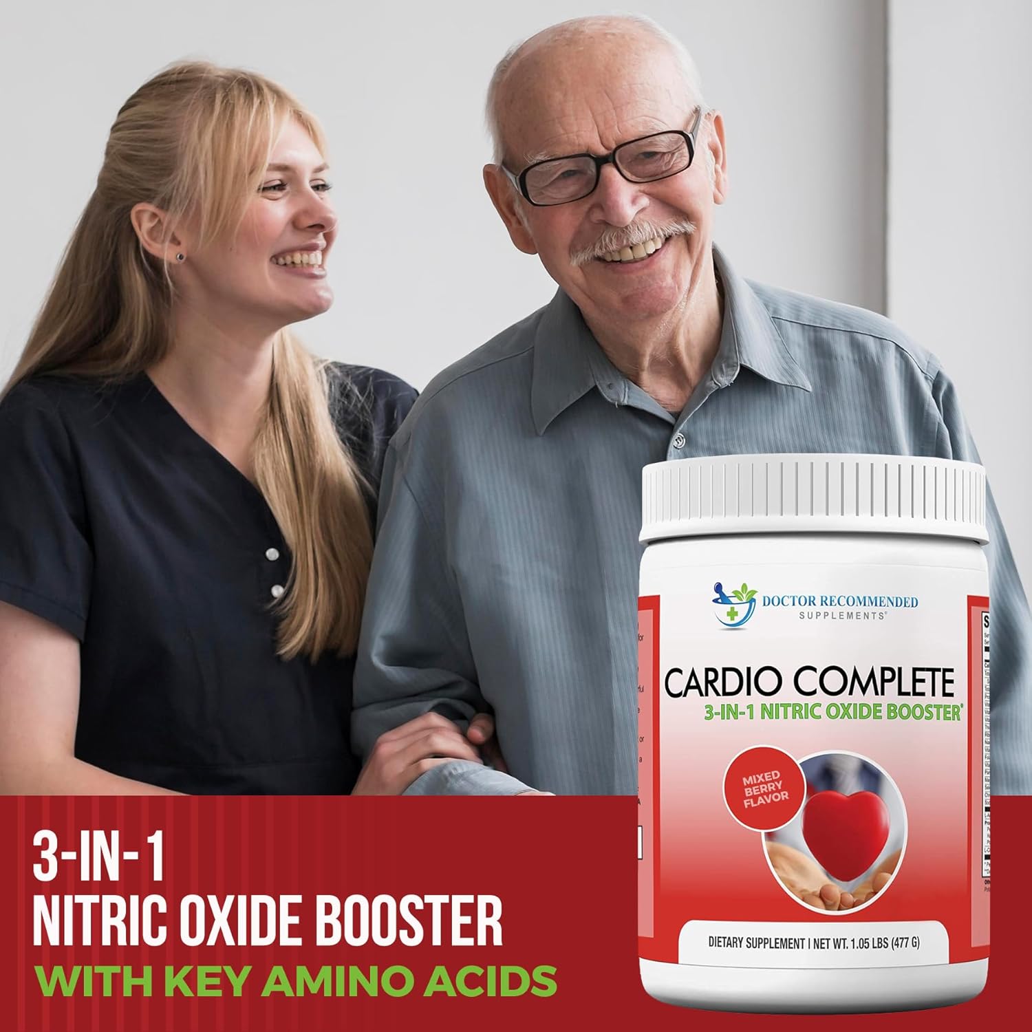 Cardio Complete - Heart Health Support Powder Supplement - 3-In-1 Nitric Oxide Booster With 5,000 L-Arginine, 1,000Mg L-Citrulline, And Hawthorn Berry : Health & Household