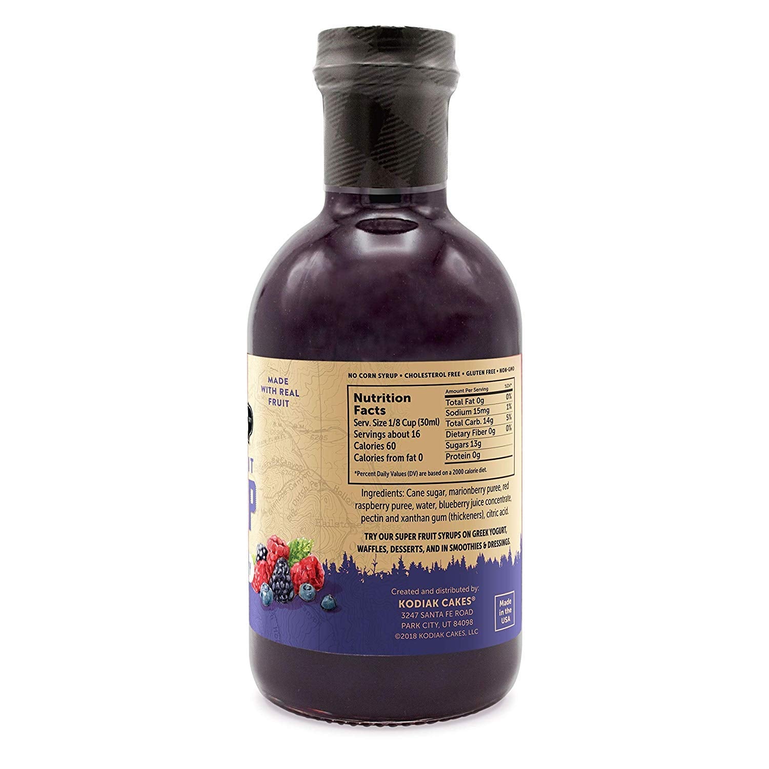 Kodiak Cakes Super Fruit Syrup, Mountain Berry, 16 Fl Oz (Pack of 2) : Grocery & Gourmet Food