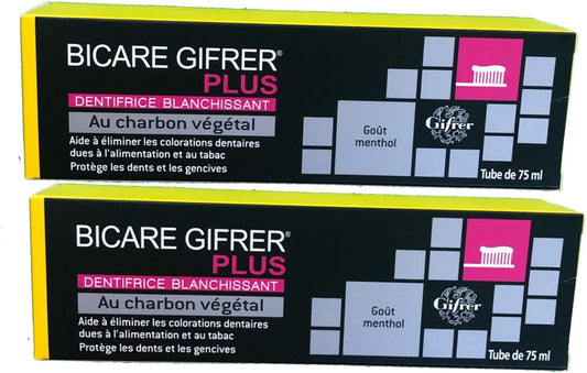 Bicare Whitening Toothpaste With Vegetable Charcoal - 2 X 75 Ml Tubes