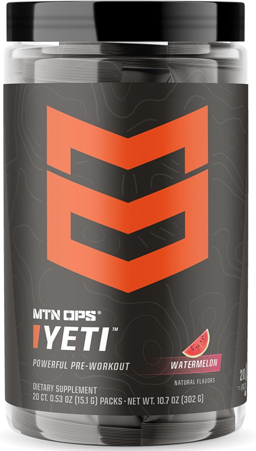 Mtn Ops Yeti Pre-Workout Powder Energy Drink With Creatine, 200Mg Caffeine & Bcaas With Beta Alanine, 30-Serving Tub, Pineapple Crush
