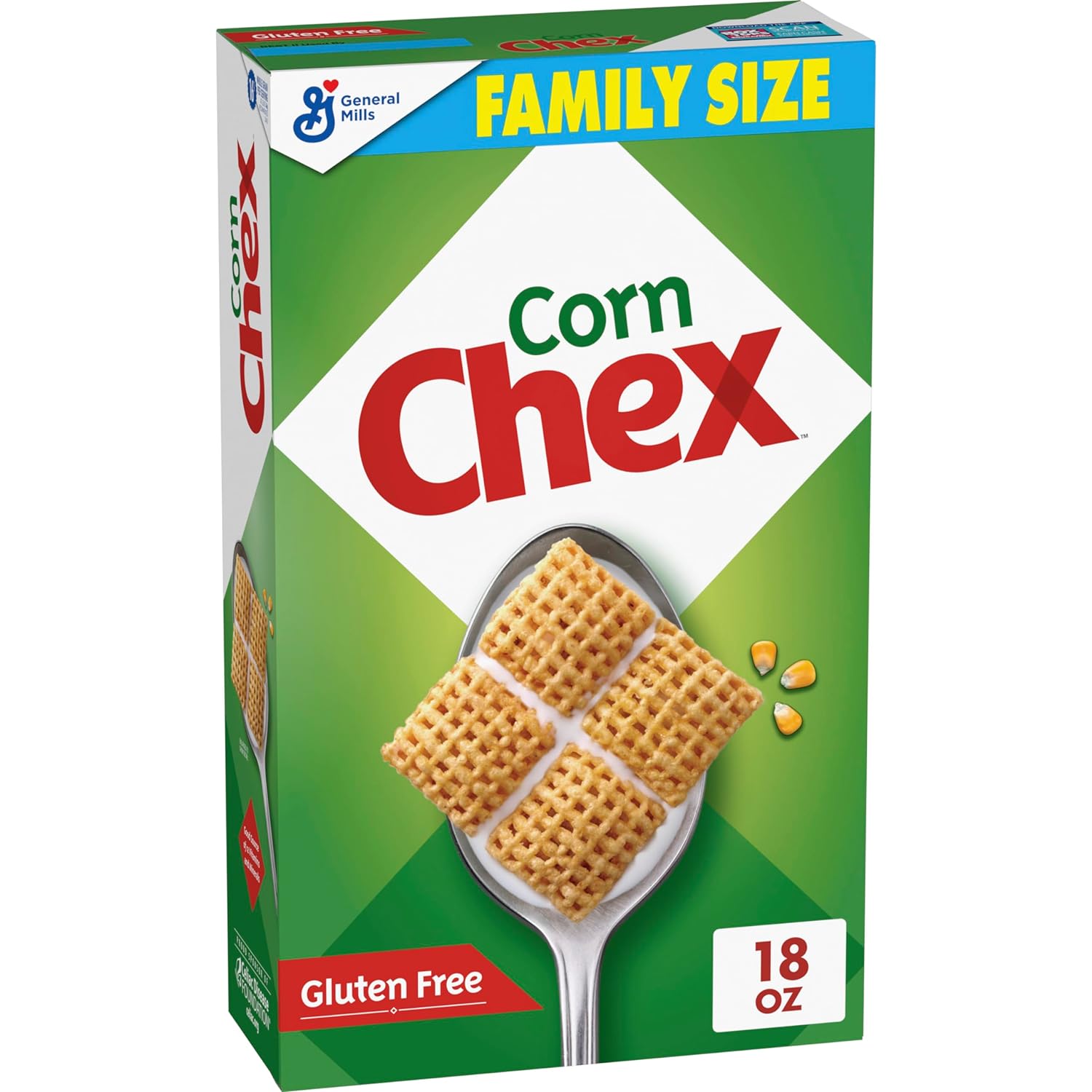 Corn Chex Gluten Free Breakfast Cereal, Made with Whole Grain, Family Size, 18 oz