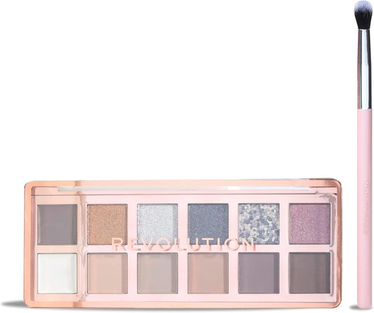 Revolution Beauty The Rebel Icon Eyeshadow Palette Gift Set, Includes Smokey Icon Eyeshadow Palette & Eye Blending Brush, Vegan & Cruelty-Free