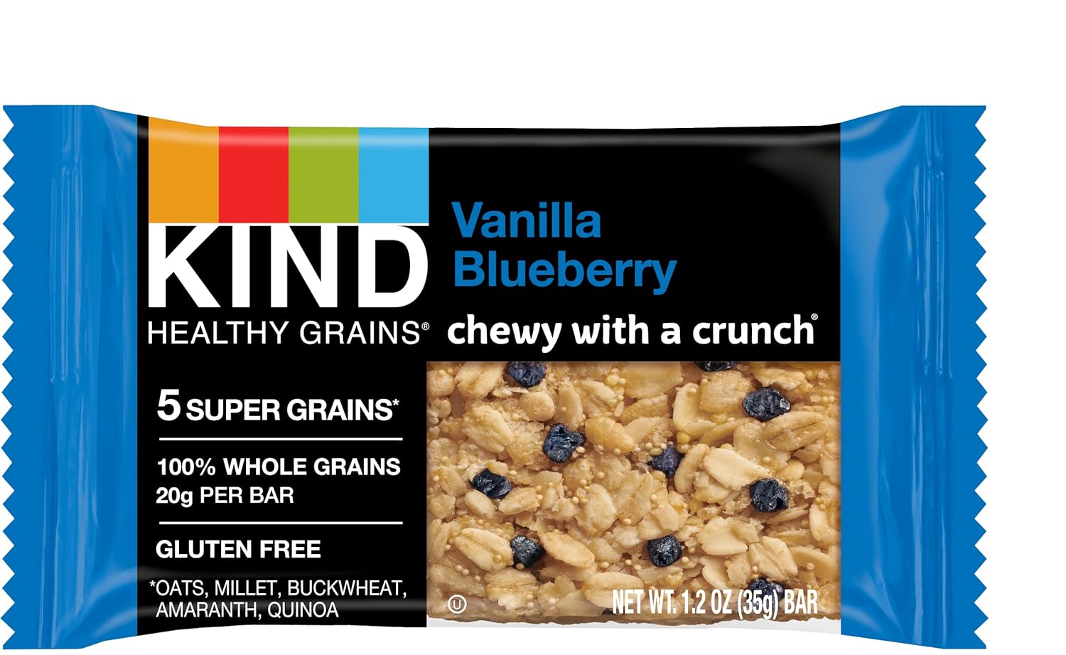 KIND Healthy Grains Bars, Vanilla Blueberry, Gluten Free, 15 Count