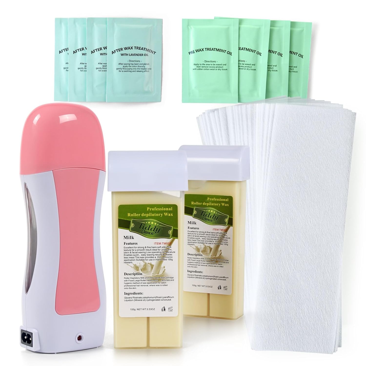 Roll On Wax Kit Hair Removal Wax Warmer Portable Wax Heater Kit For Hair Removal Depilatory Soft Wax Roller Kit For Women Men Home Waxing Machine Kit For Sensitive Skin