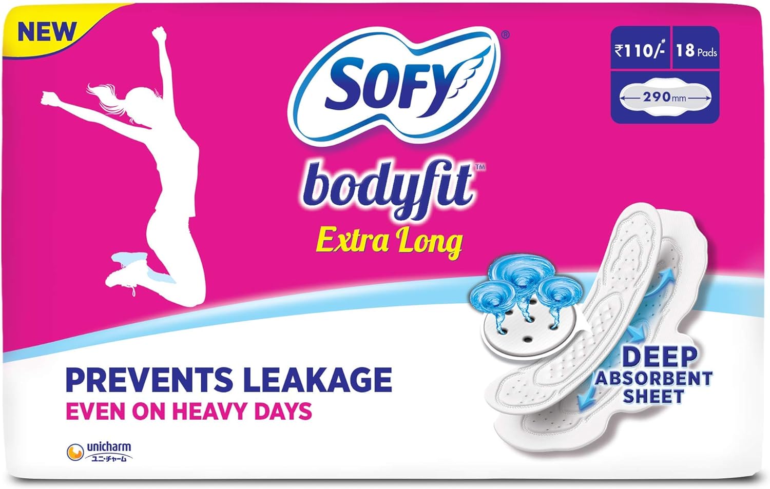 Sofy Extra Long Body Fit Pads - 18 Count (Pack of 1)