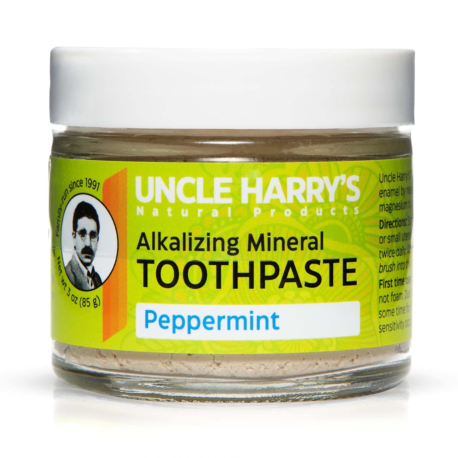 Uncle Harry's Peppermint Remineralizing Toothpaste | Natural Whitening Toothpaste Freshens Breath & Promotes Enamel | Vegan Fluoride Free Toothpaste