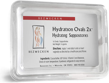 Bezwecken – Hydration Ovals 2X – 16 Extra Strength Oval Suppositories - Professionally Formulated to Alleviate Vaginal Dryness in Menopausal Women - Safe & Natural