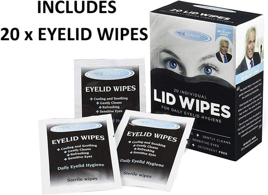 The Eye Doctor Plus Treatment Pack + 20 Eyelid Wipes – Hot Eye Compress Heat Bag For Dry Eye, Blepharitis And Mgd, Safe To Heat In A Microwave And Oven