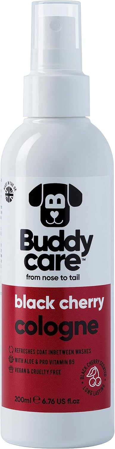 Buddycare Dog Cologne - Black Cherry - 200ml - Fruity and Bold Scented Dog Cologne - Refreshes Between Dog WashesB74001