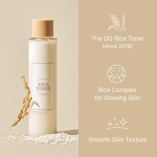 I'M From Rice Toner Special Set 11.15 Fl Oz, Limited Edition, Hydrating For Dry Skin, Vegan, Alcohol Free, Fragrance Peta Approved, K Beauty
