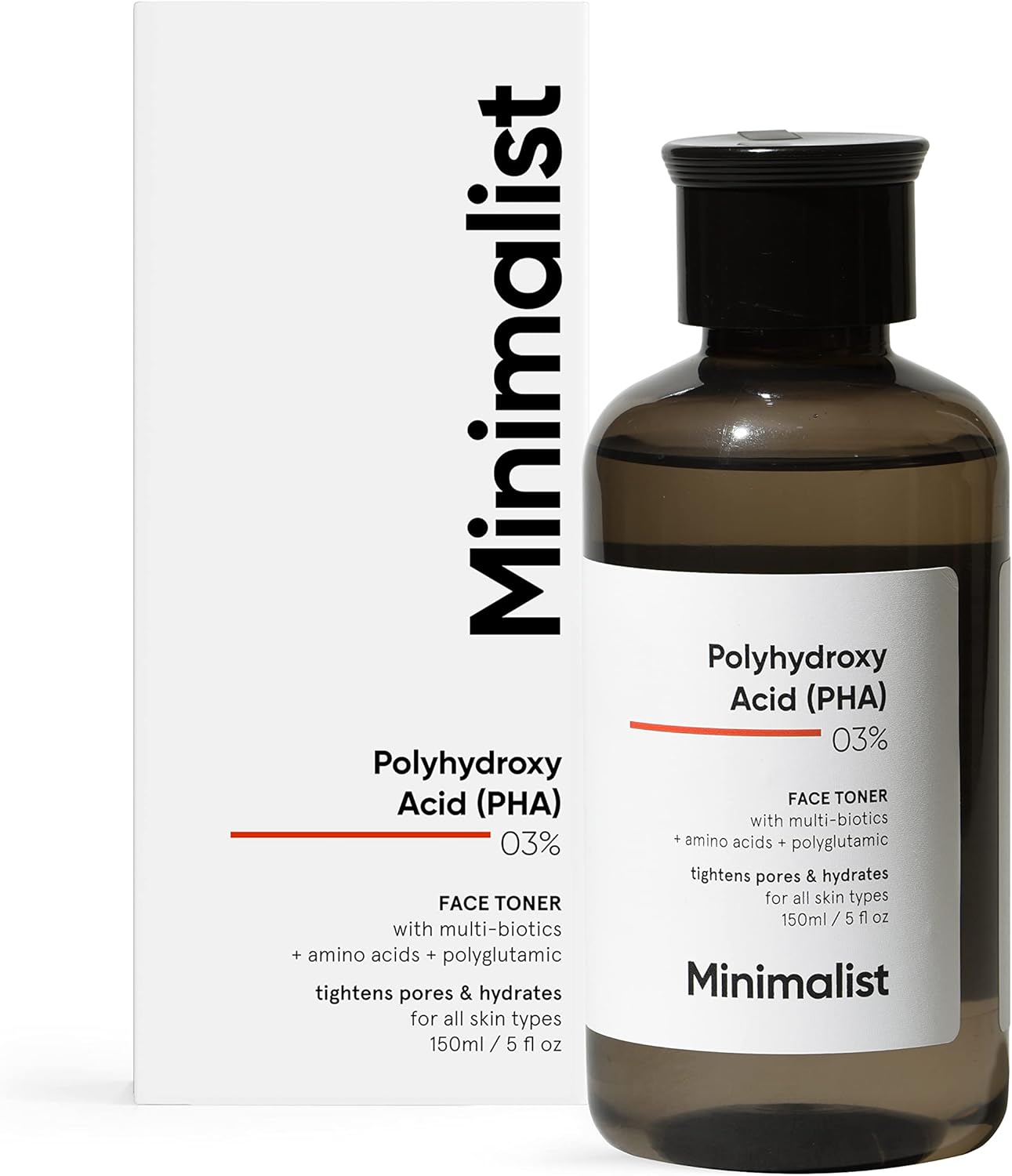 Minimalist 3% Pha Alcohol Free Hydrating Face Toner For Pore Tightening | Mild Exfoliation, Ph Balancing & Rebalancing Skin Microbiome | For Women & Men | 5 Fl Oz / 150 Ml