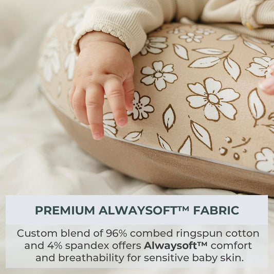 Pobibaby 1-Pack Premium Nursing Pillow Cover - Ultra Soft & Stretchy 96% Cotton, Breastfeeding Pillow Cover For Baby Boys And Girls (Meadow)
